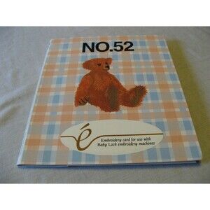 Brother Embroidery Machine Folder w Card No. 52 & Patterns Teddy Bear